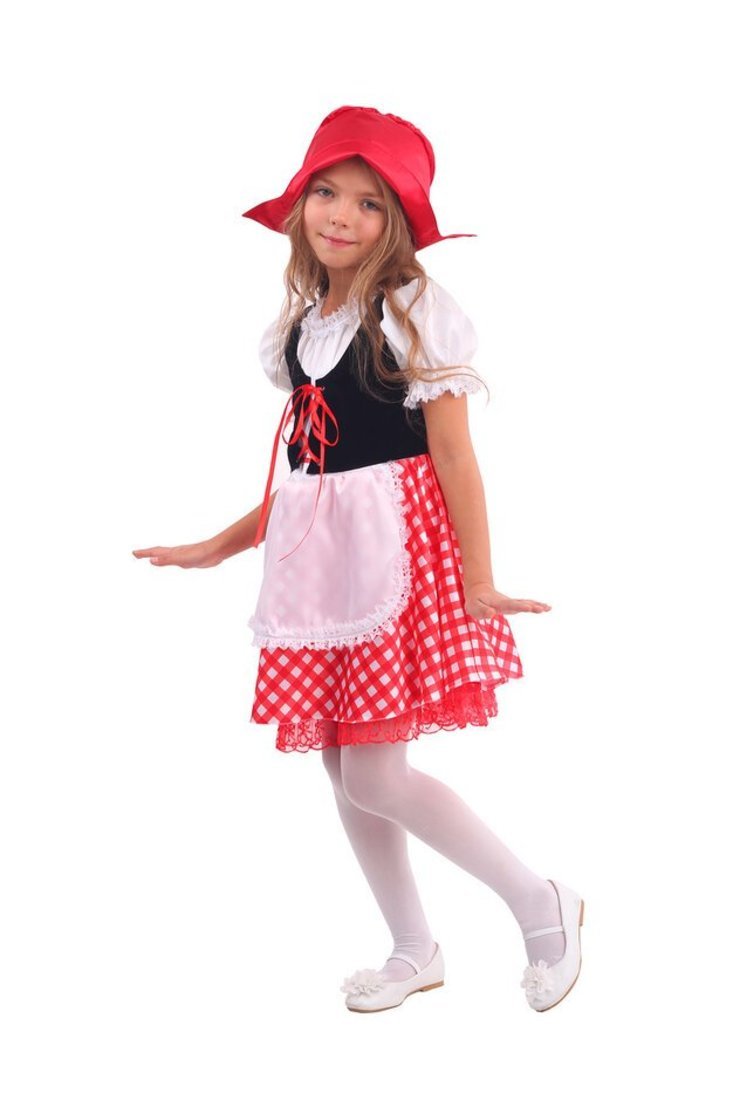 Костюм Красная Шапочка: платье, шапочка, размер 116-60